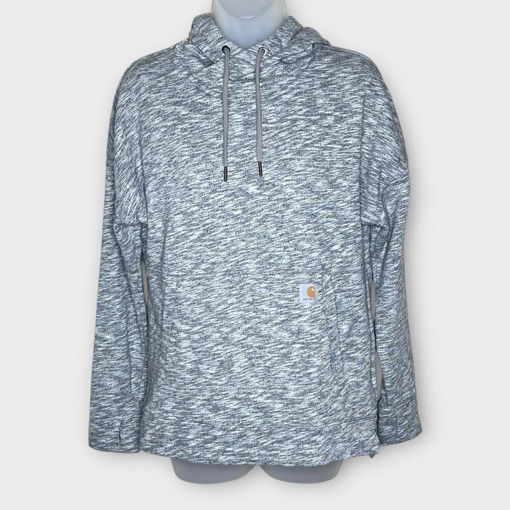 CARHARTT Gray Space Dye Relaxed Fit Hoodie Women’s Small - Picture 2 of 8